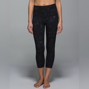 Lululemon Wunder Under Crop II *Full-On Luon (Roll Down) Star Crushed Coal Black